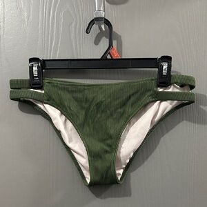 Shade & Shore Green Ribbed Bikini Bottoms